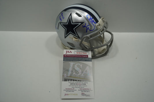 KEVIN WILLIAMS DALLAS COWBOYS SIGNED Mini Helmet wXXVIII XXX AmericasTeam JSA