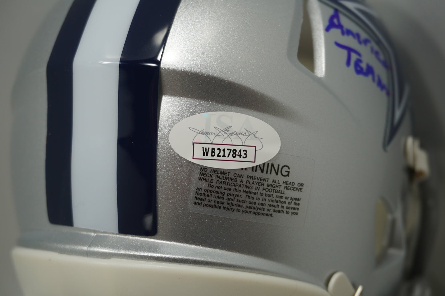 KEVIN WILLIAMS DALLAS COWBOYS SIGNED Mini Helmet wXXVIII XXX AmericasTeam JSA