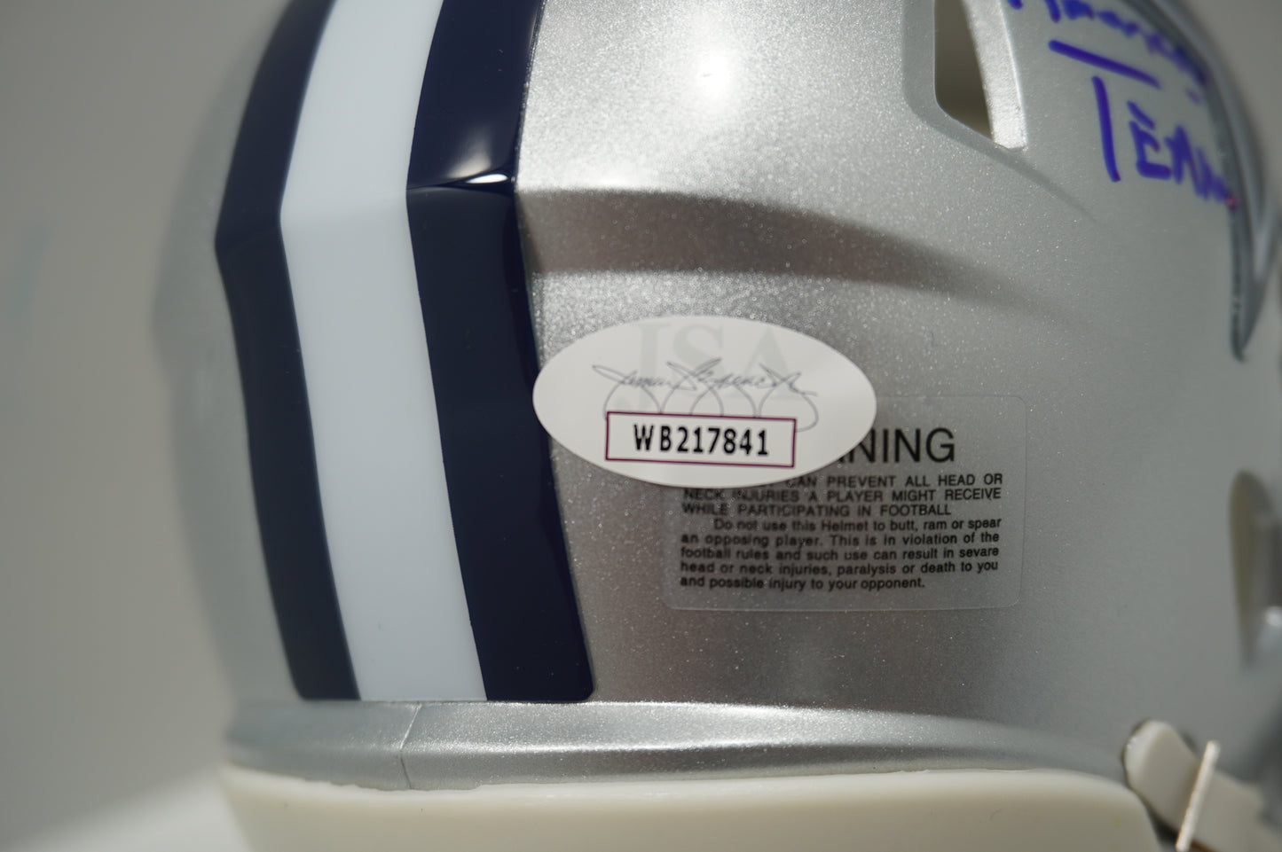 KEVIN WILLIAMS DALLAS COWBOYS SIGNED Mini Helmet wXXVIII XXX AmericasTeam JSA