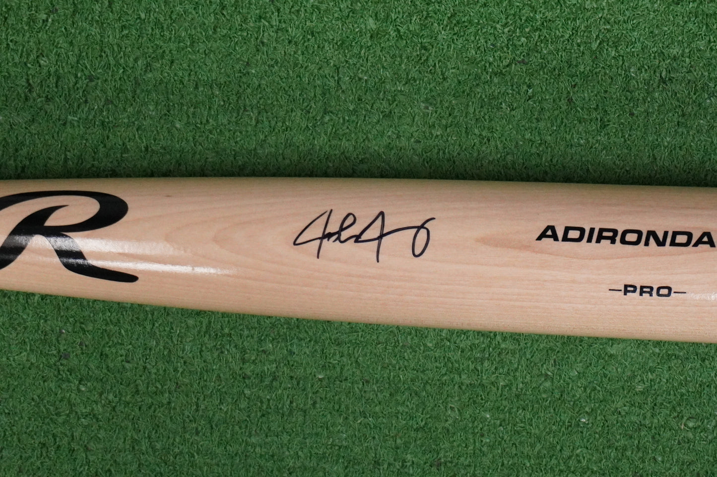 JOSH JUNG TEXAS RANGERS SIGNED BLONDE RAWLINGS BASEBALL BAT BAS COA