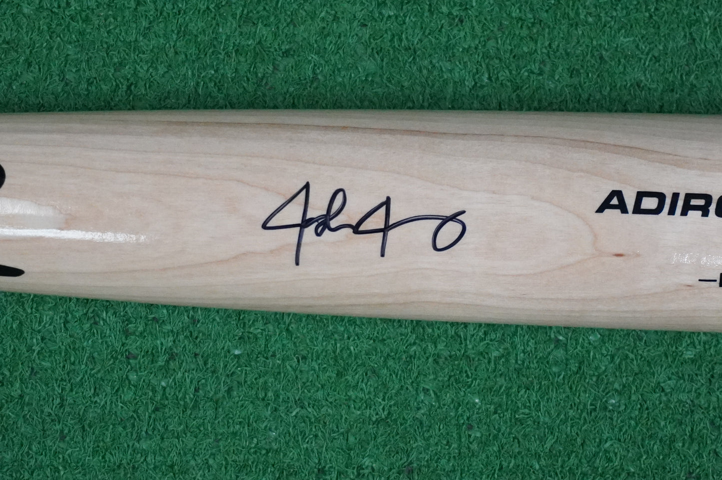 JOSH JUNG TEXAS RANGERS SIGNED BLONDE RAWLINGS BASEBALL BAT BAS COA
