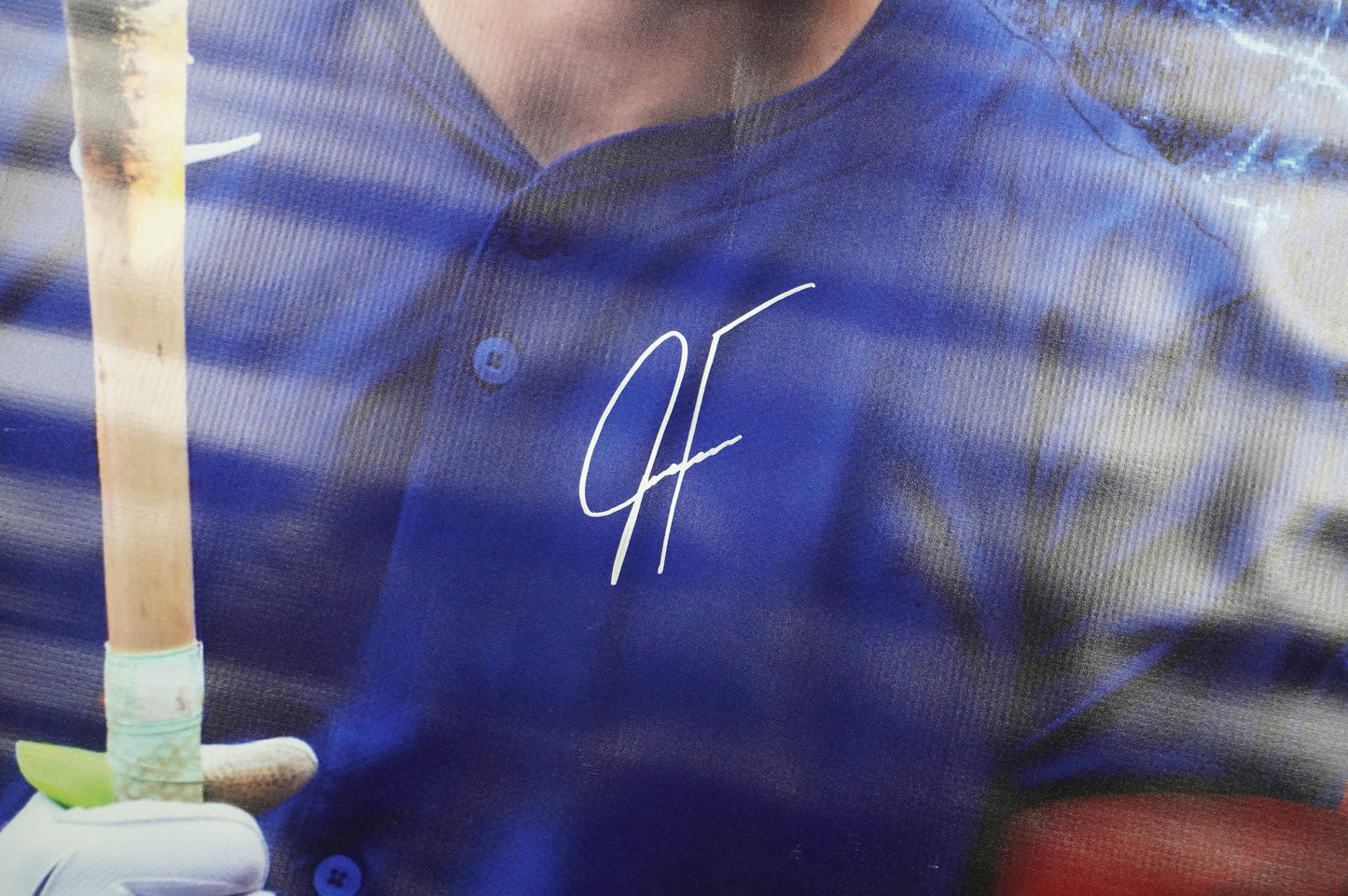 JUSTIN FOSCUE SIGNED TEXAS RANGERS Dallas Card Show 36x60 VINYL BANNER BAS