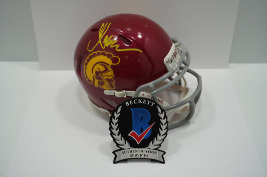 MARCUS ALLEN USC TROJANS SIGNED Riddell Mini Helmet RAIDERS BAS COA