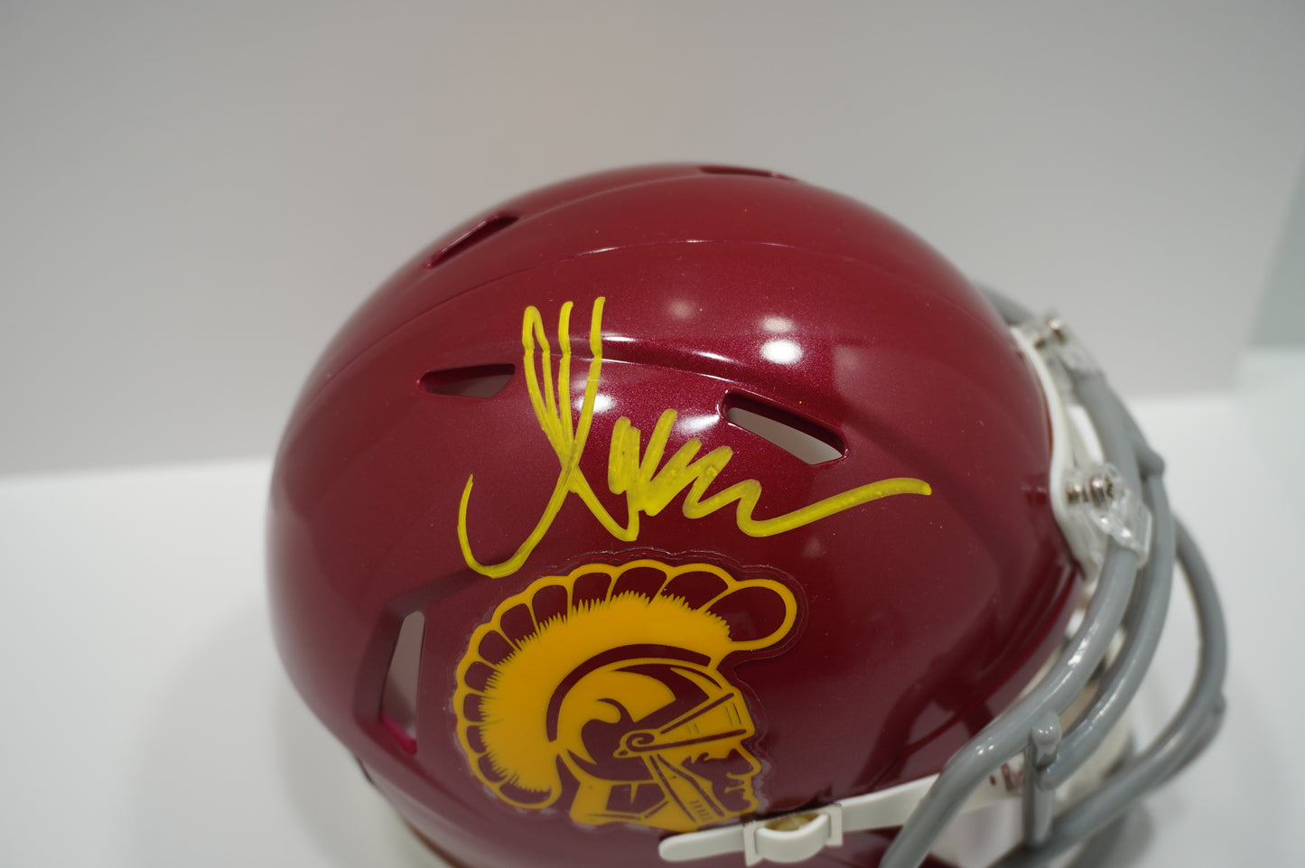 MARCUS ALLEN USC TROJANS SIGNED Riddell Mini Helmet RAIDERS BAS COA