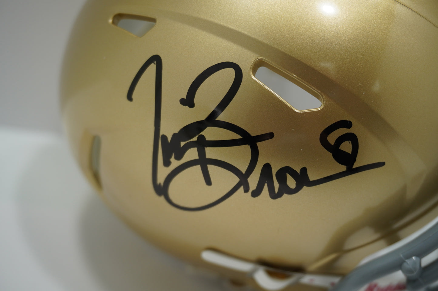 TIM BROWN SIGNED NOTRE DAME FIGHTING IRISH Riddell MINI HELMET BAS COA
