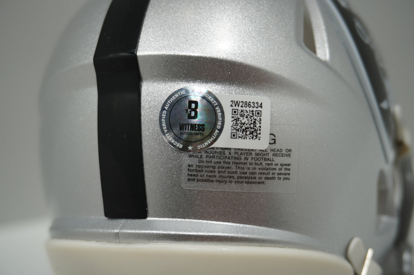 TIM BROWN SIGNED LA OAKLAND RAIDERS Riddell MINI HELMET BAS COA