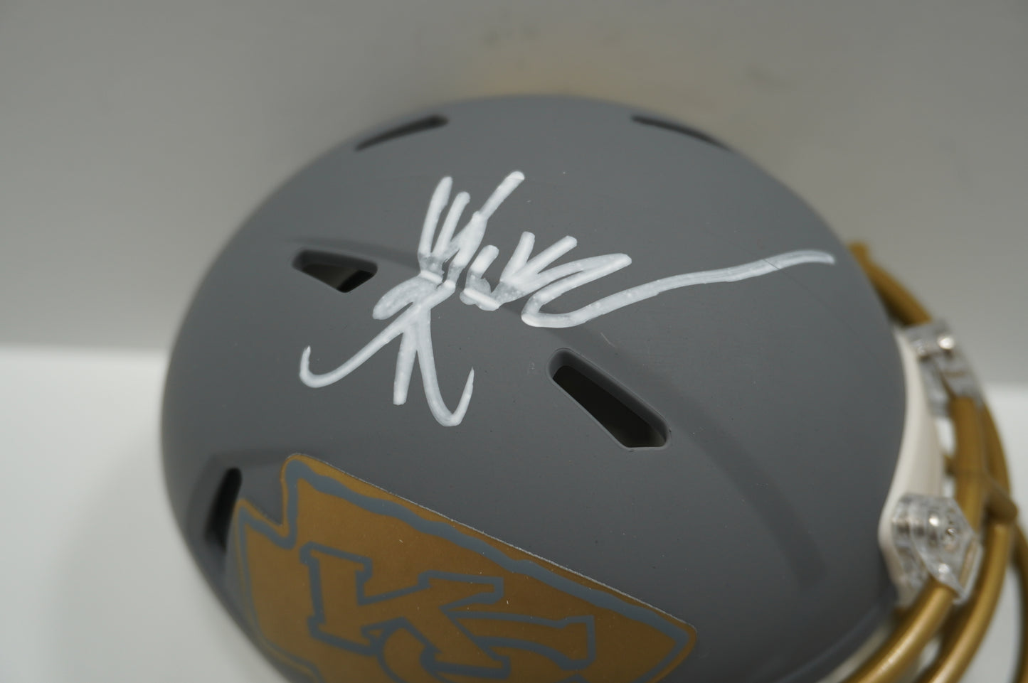 MARCUS ALLEN KANSAS CITY CHIEFS SIGNED Riddell SLATE Mini Helmet USC Trojans BAS