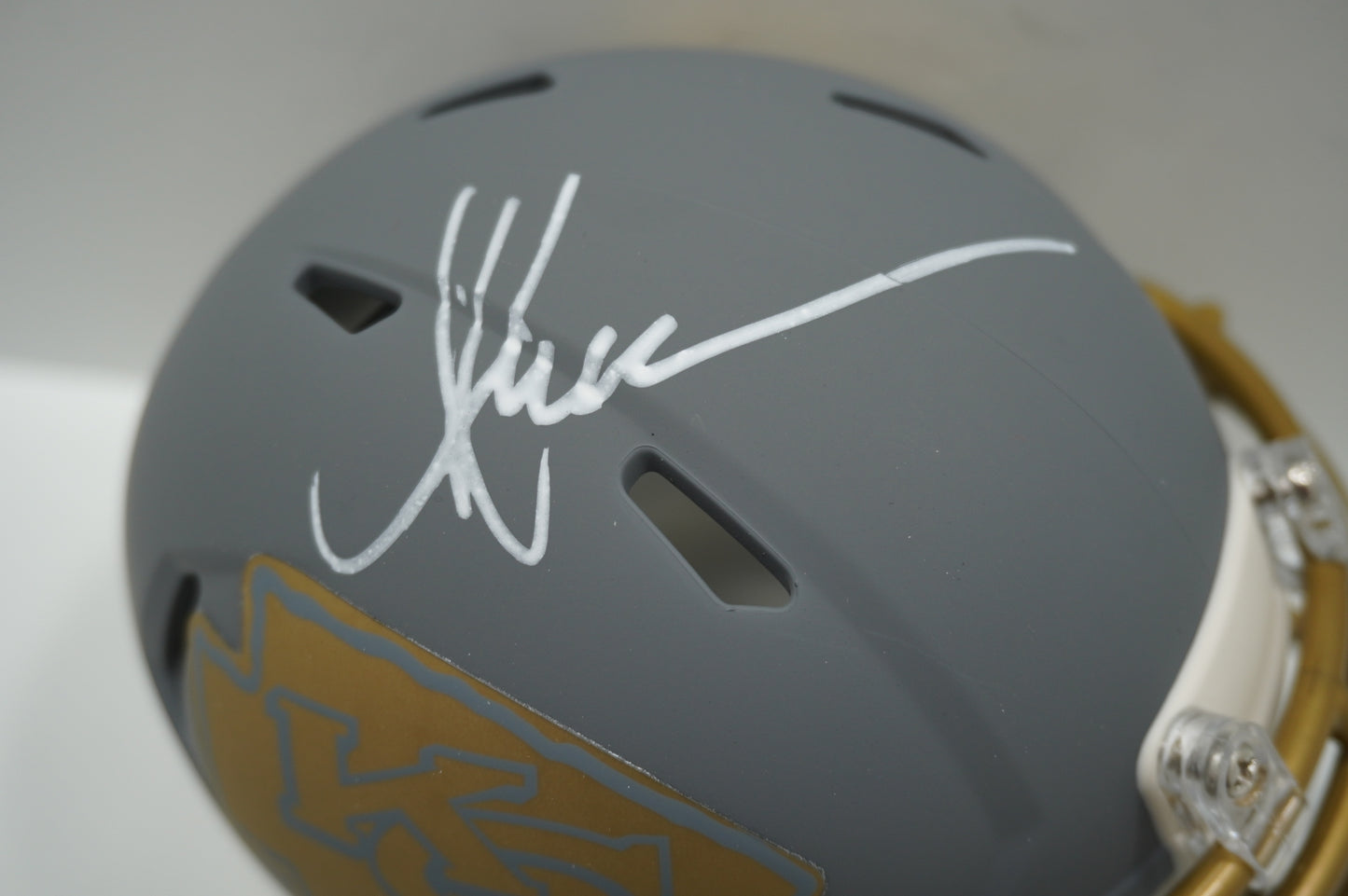 MARCUS ALLEN KANSAS CITY CHIEFS SIGNED Riddell SLATE Mini Helmet USC Trojans BAS