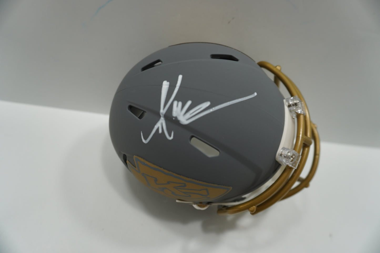 MARCUS ALLEN KANSAS CITY CHIEFS SIGNED Riddell SLATE Mini Helmet USC Trojans BAS