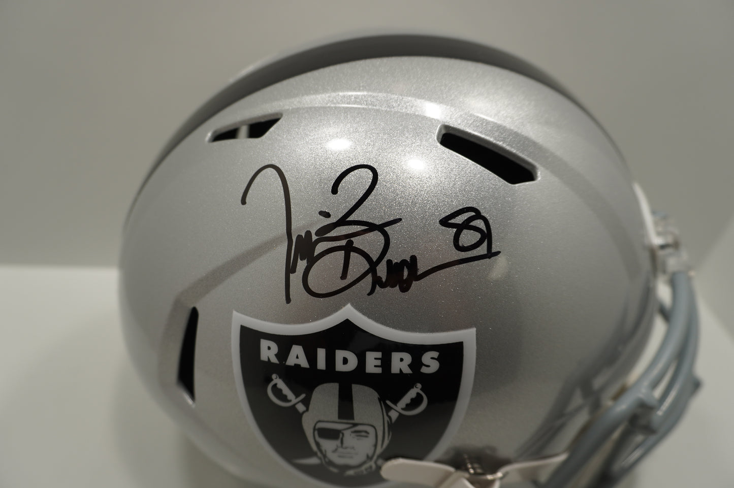 TIM BROWN SIGNED LA OAKLAND RAIDERS Riddell FULL SIZE HELMET BAS COA