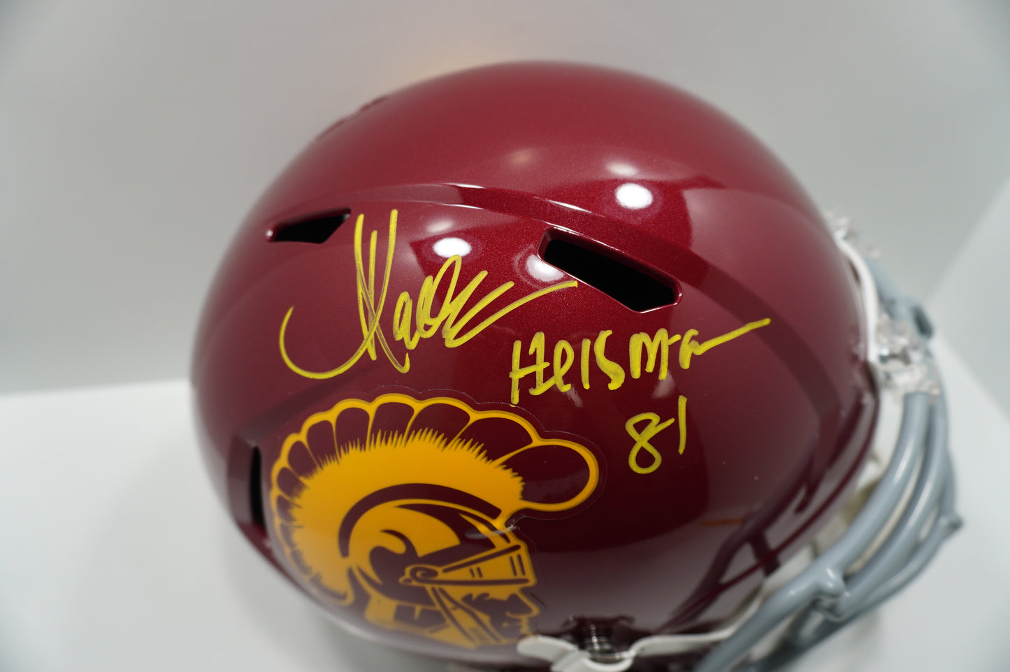 MARCUS ALLEN USC TROJANS SIGNED Riddell Full Size Helmet w/HEISMAN RAIDERS BAS