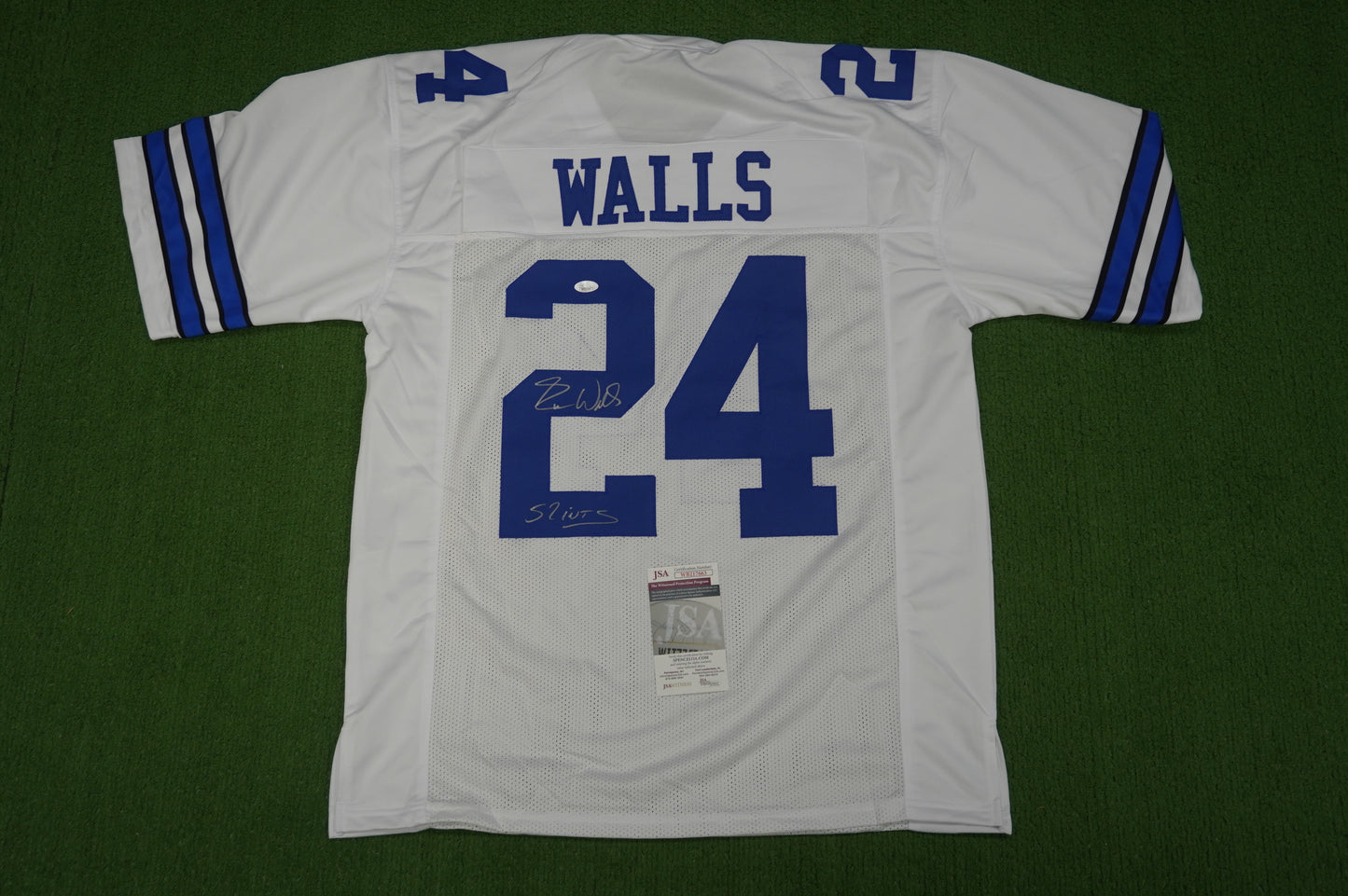 EVERSON WALLS DALLAS COWBOYS SIGNED JERSEY XL NY Giants w/57 Ints JSA COA
