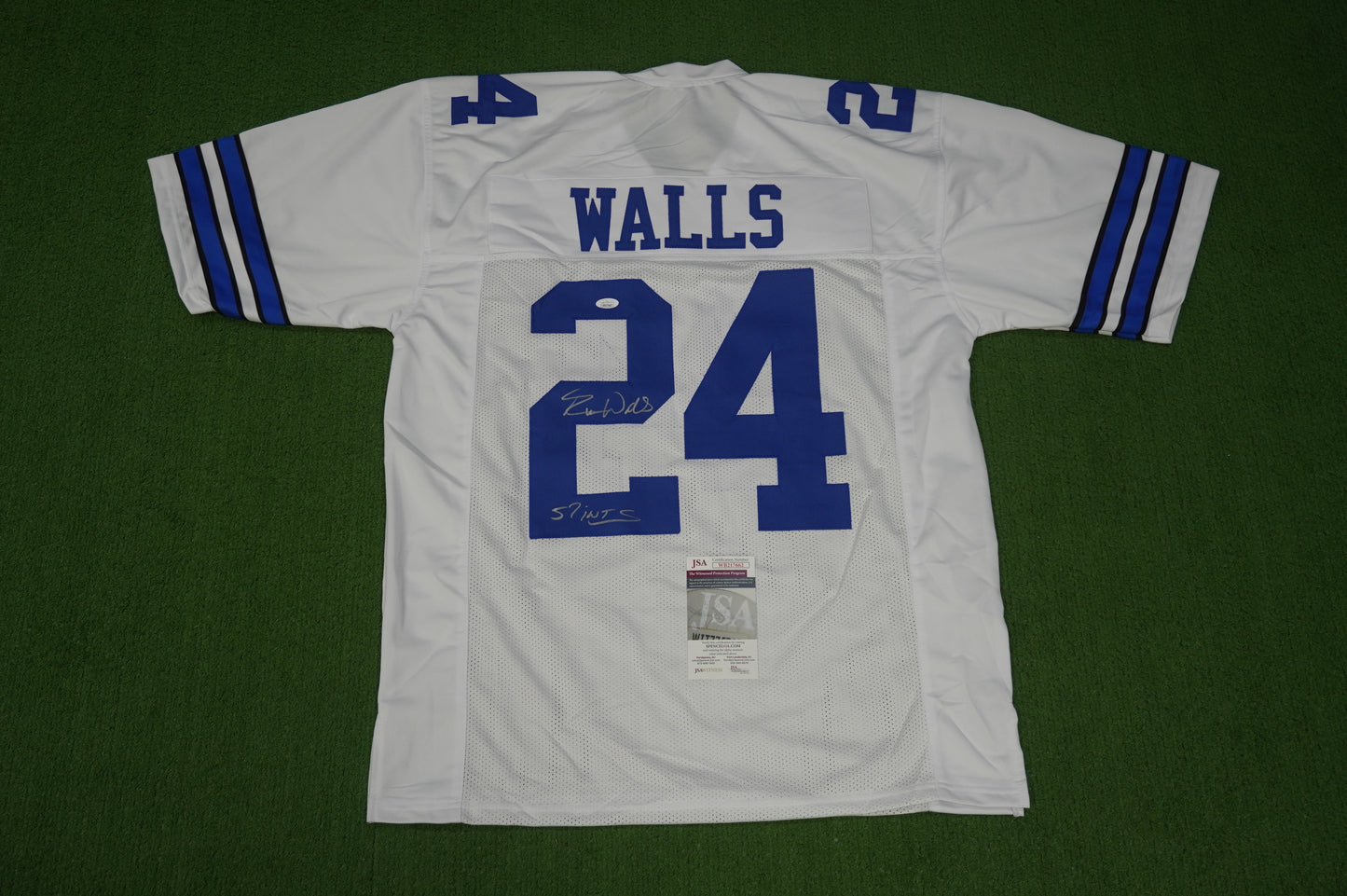 EVERSON WALLS DALLAS COWBOYS SIGNED JERSEY XL NY Giants w/57 Ints JSA COA