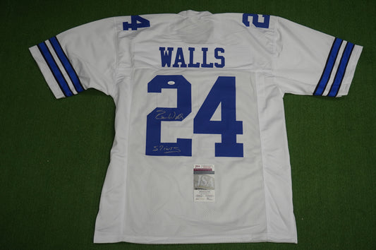 EVERSON WALLS DALLAS COWBOYS SIGNED JERSEY XL NY Giants w/57 Ints JSA COA