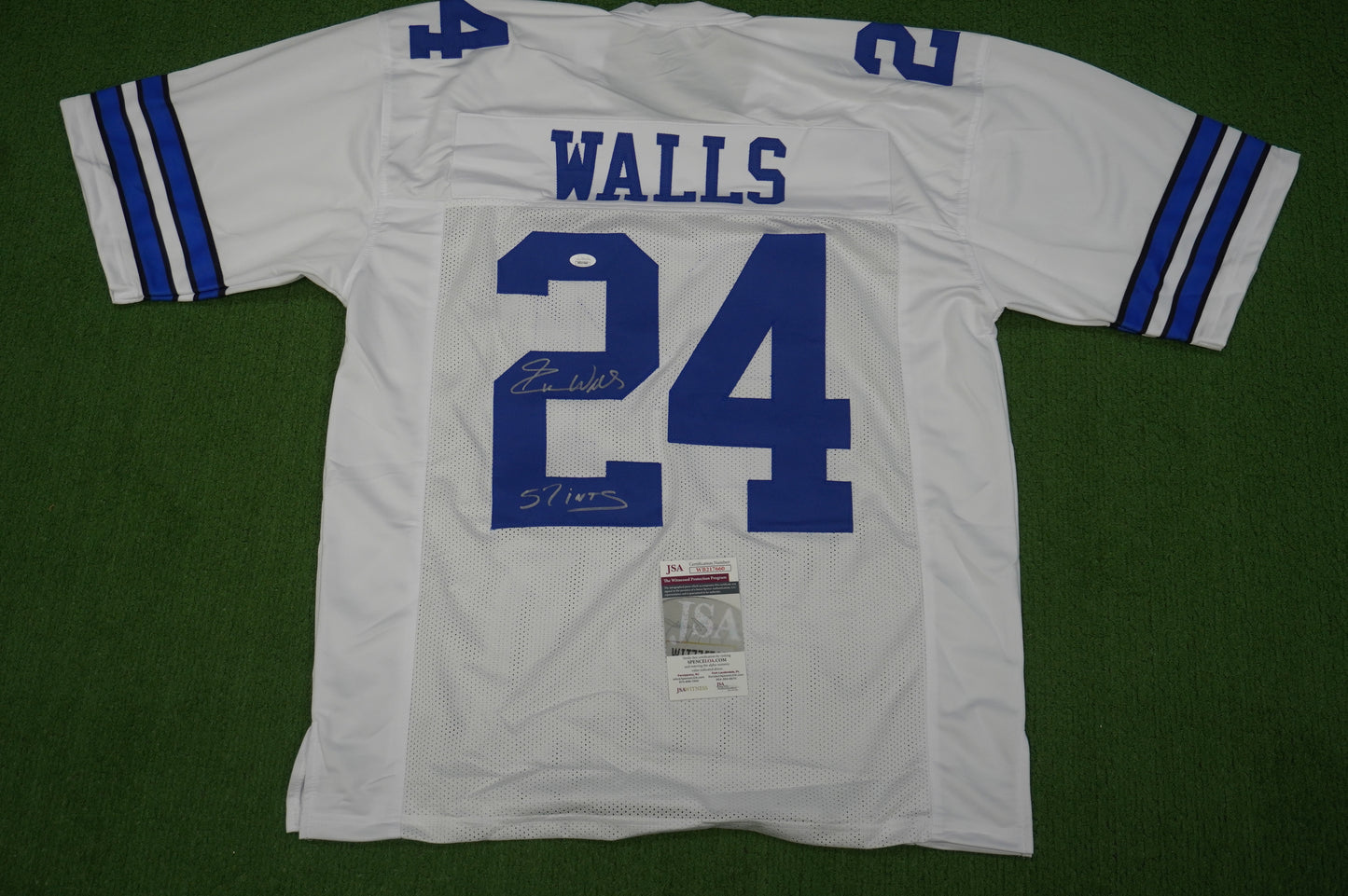 EVERSON WALLS DALLAS COWBOYS SIGNED JERSEY XL NY Giants w/57 Ints JSA COA