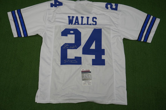 EVERSON WALLS DALLAS COWBOYS SIGNED JERSEY XL NY Giants w/57 Ints JSA COA