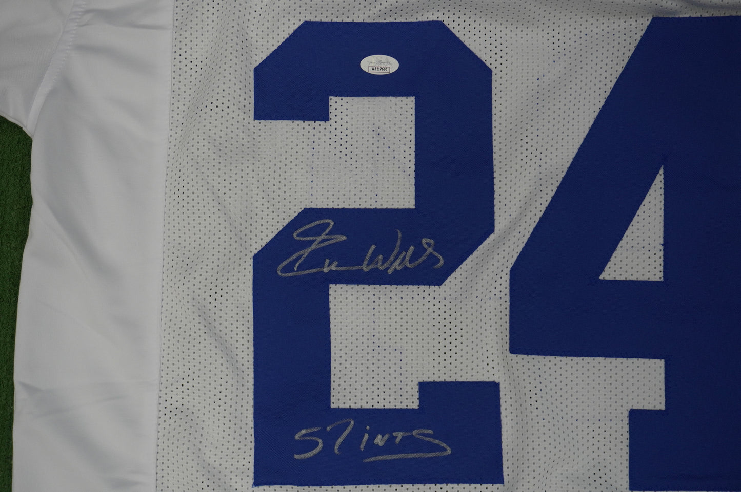 EVERSON WALLS DALLAS COWBOYS SIGNED JERSEY XL NY Giants w/57 Ints JSA COA