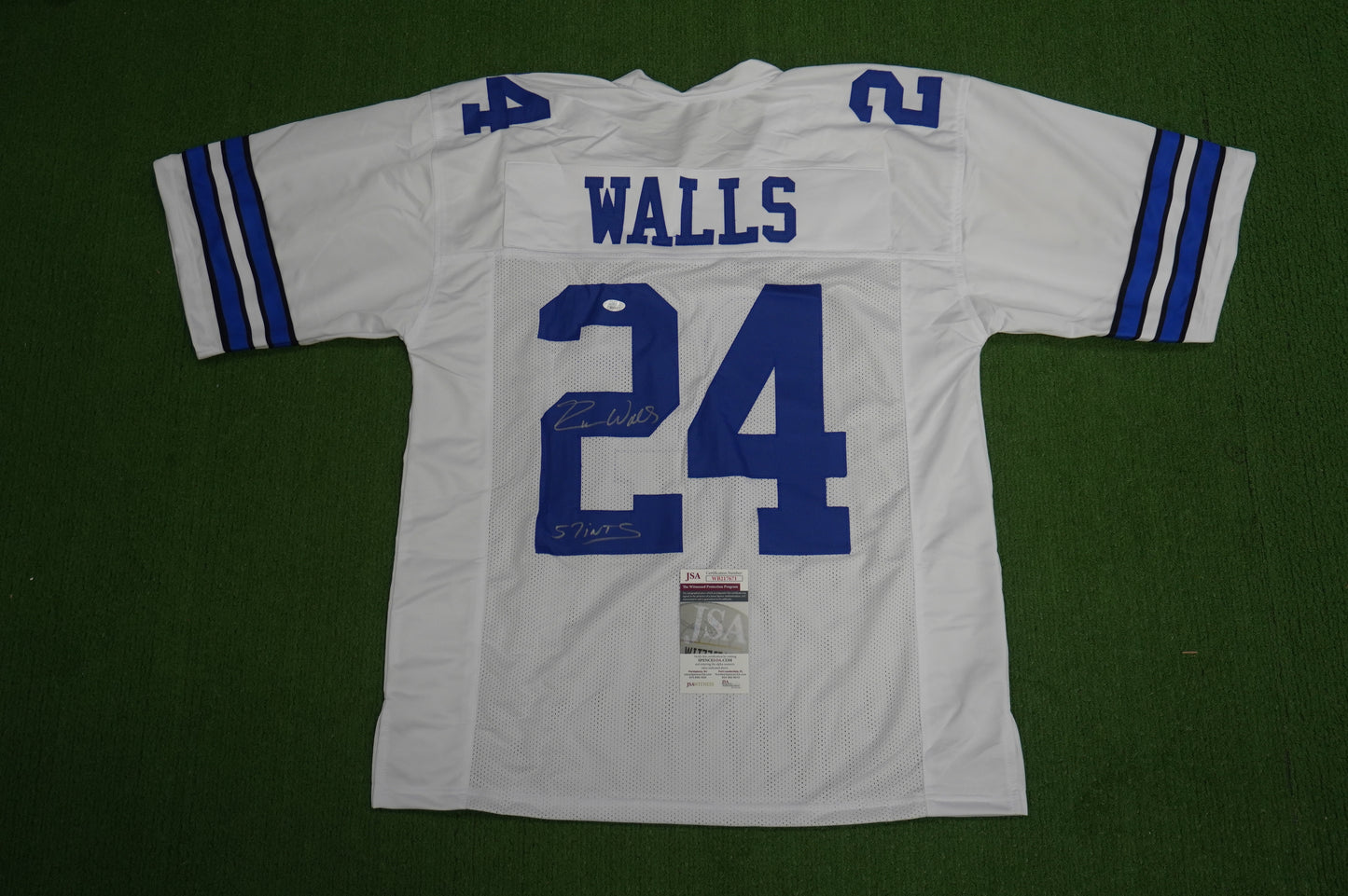 EVERSON WALLS DALLAS COWBOYS SIGNED JERSEY 2XL NY Giants w/57 Ints JSA COA