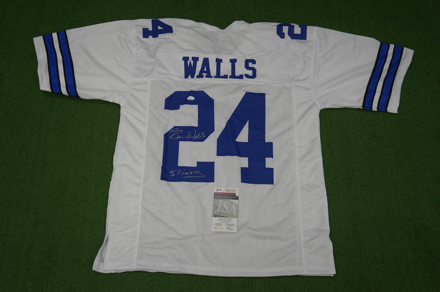 EVERSON WALLS DALLAS COWBOYS SIGNED JERSEY 2XL NY Giants w/57 Ints JSA COA