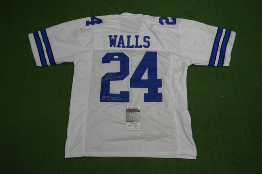 EVERSON WALLS DALLAS COWBOYS SIGNED JERSEY XL NY Giants w/57 Ints JSA COA