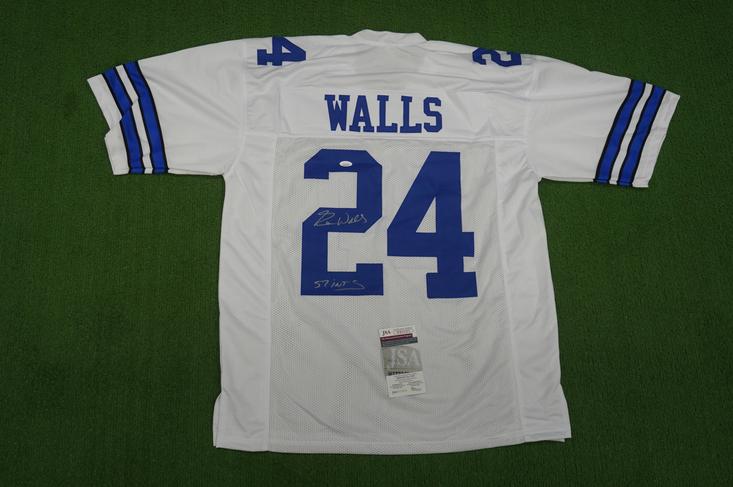 EVERSON WALLS DALLAS COWBOYS SIGNED JERSEY XL NY Giants w/57 Ints JSA COA