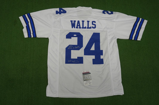 EVERSON WALLS DALLAS COWBOYS SIGNED JERSEY XL NY Giants w/57 Ints JSA COA