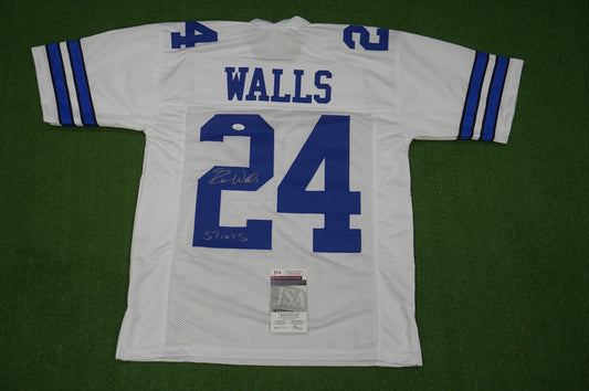 EVERSON WALLS DALLAS COWBOYS SIGNED JERSEY M NY Giants w/57 Ints JSA COA