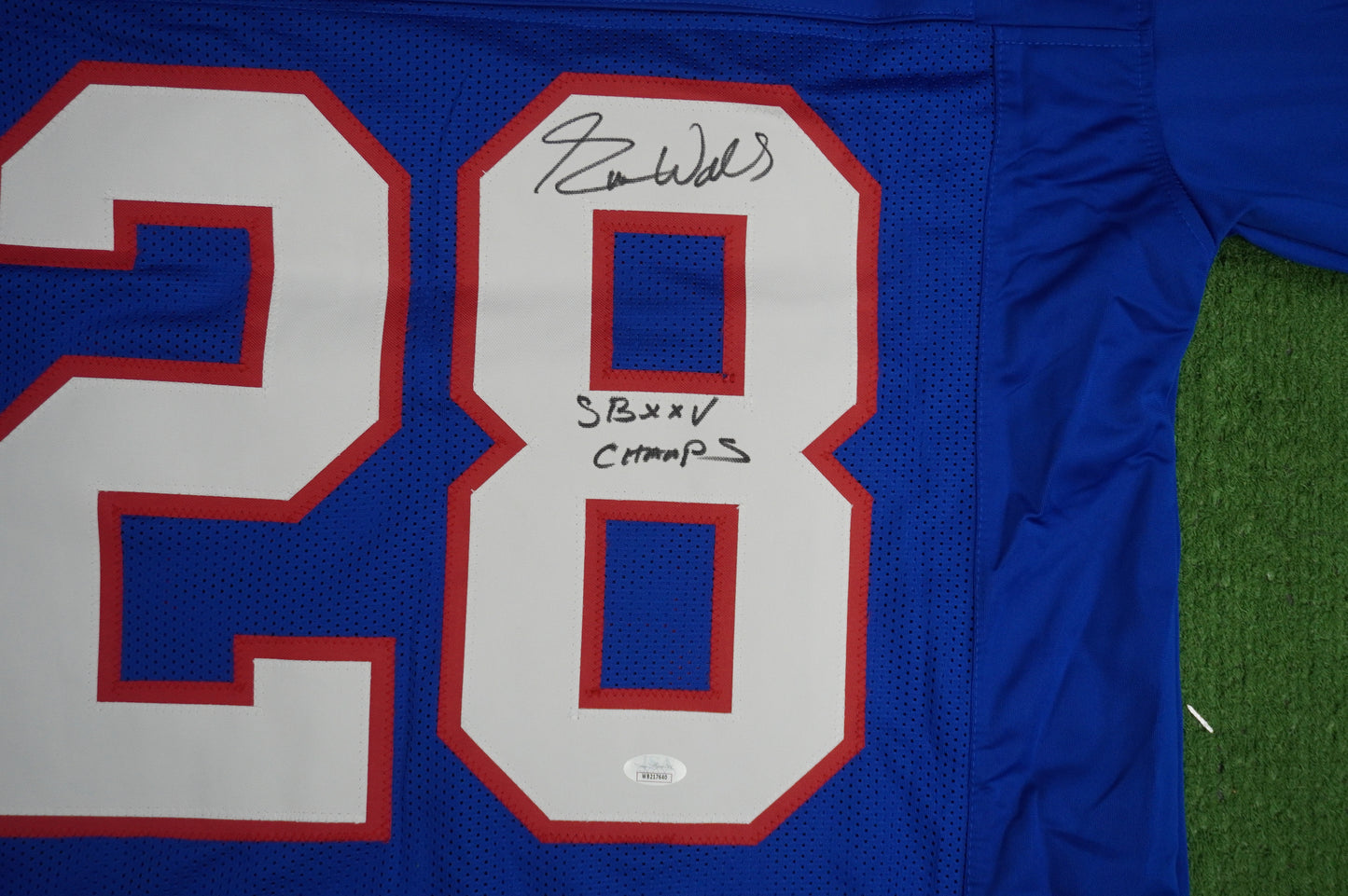 EVERSON WALLS NY Giants SIGNED JERSEY Cowboys XL w/SBXXV Champs JSA COA