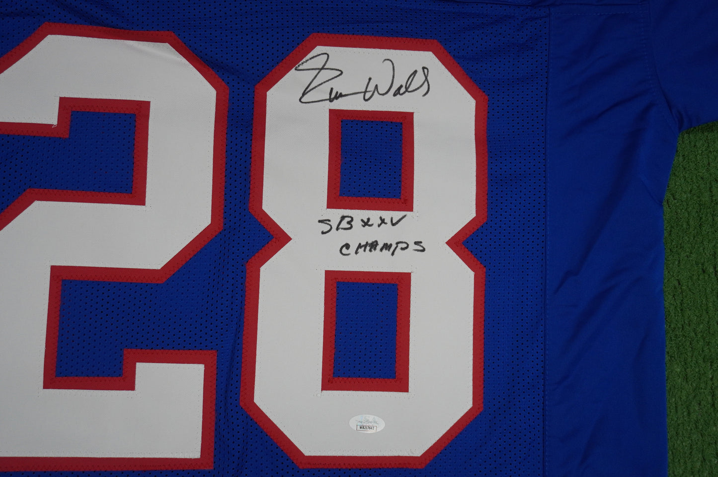 EVERSON WALLS NY Giants SIGNED JERSEY Cowboys XL w/SBXXV Champs JSA COA