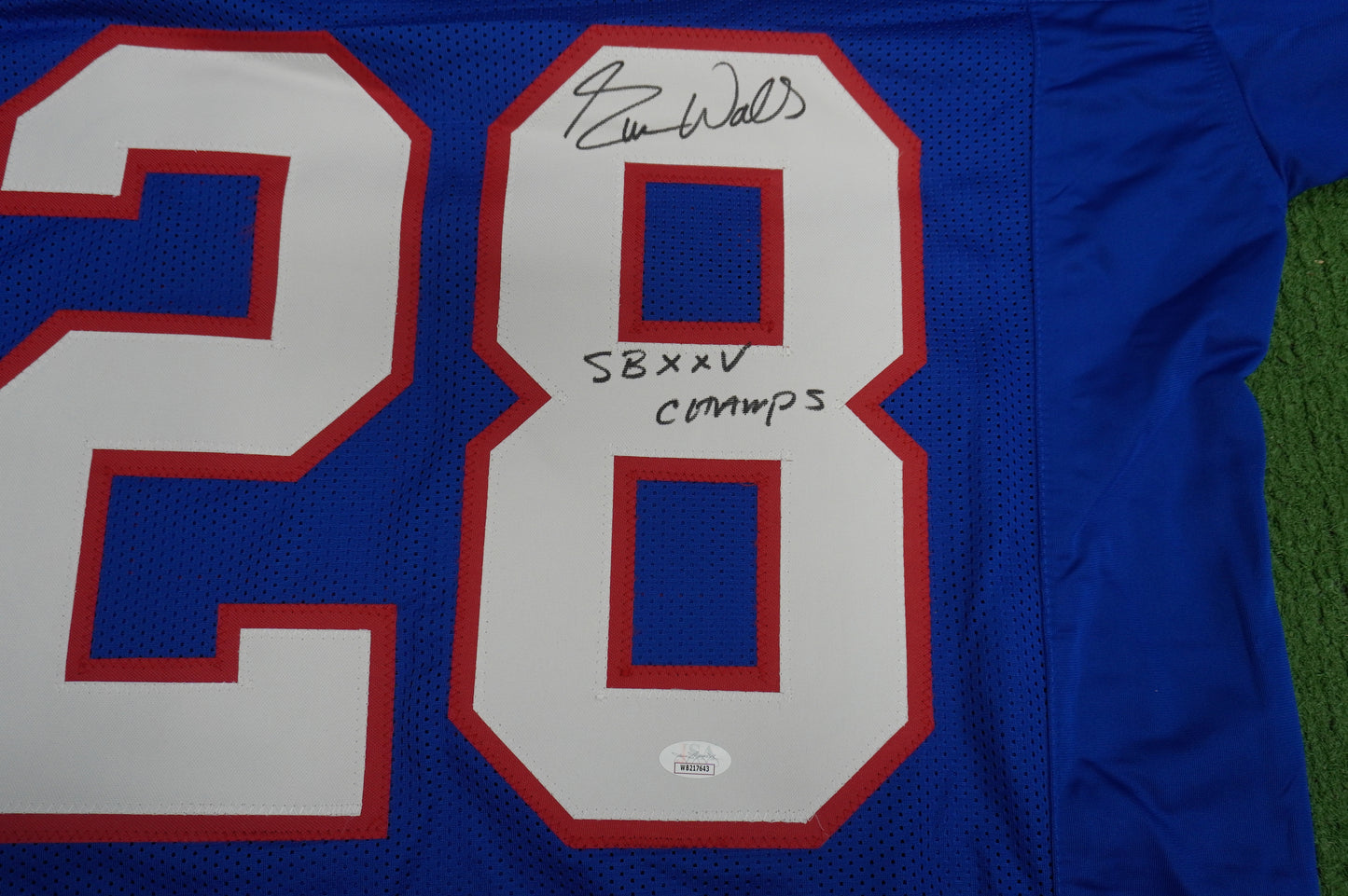 EVERSON WALLS NY Giants SIGNED JERSEY Cowboys XL w/SBXXV Champs JSA COA