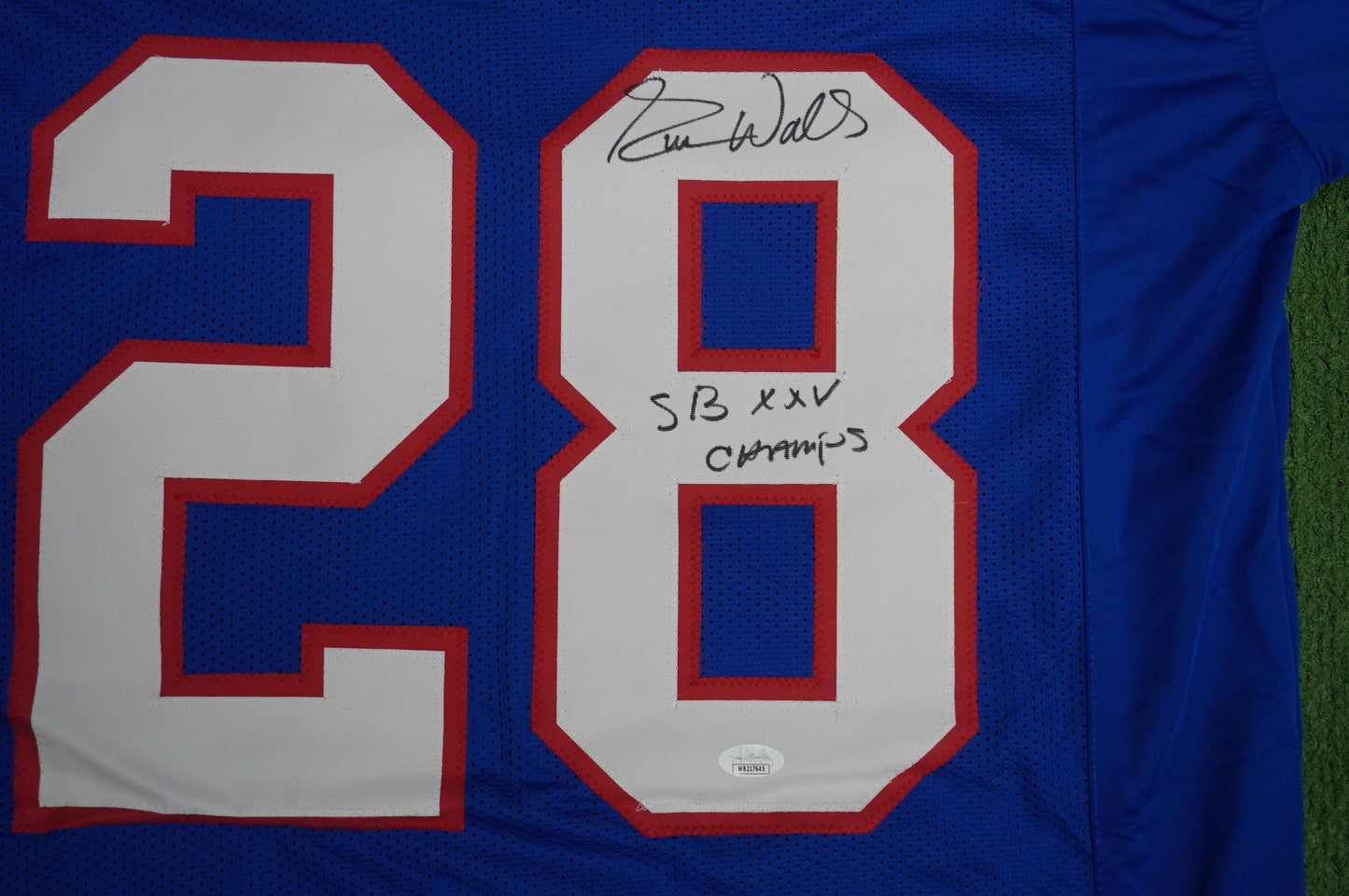 EVERSON WALLS NY Giants SIGNED JERSEY Cowboys XL w/SBXXV Champs JSA COA