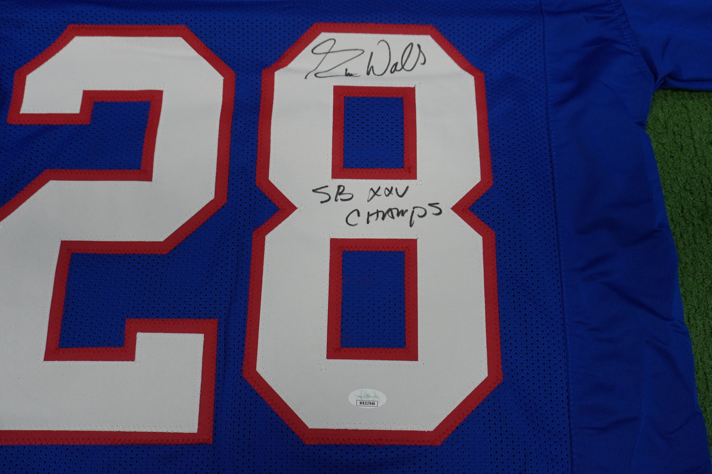 EVERSON WALLS NY Giants SIGNED JERSEY Cowboys XL w/SBXXV Champs JSA COA