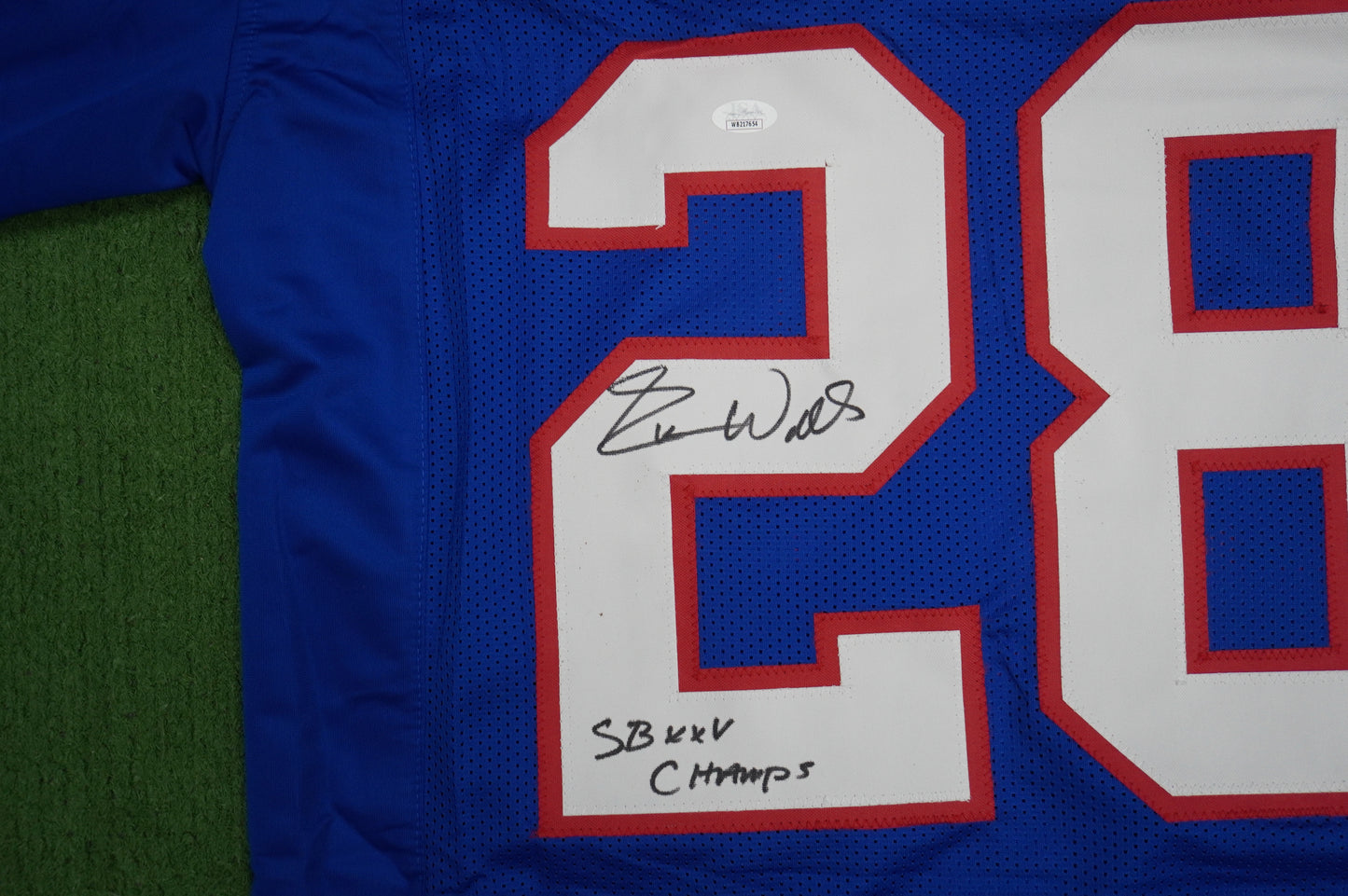 EVERSON WALLS NY Giants SIGNED JERSEY Cowboys XL w/SBXXV Champs JSA COA