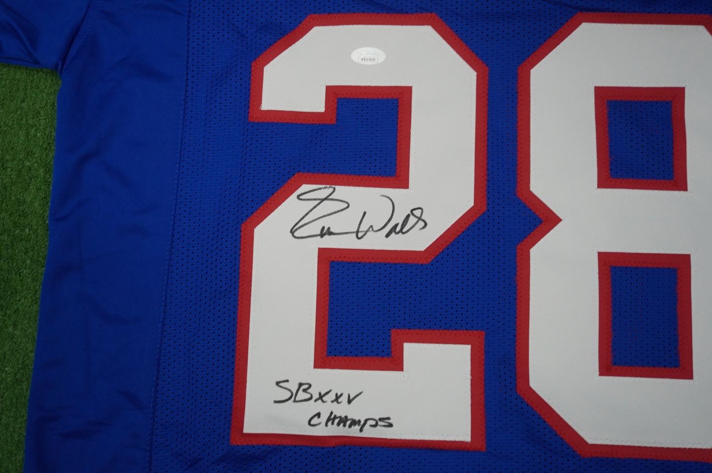 EVERSON WALLS NY Giants SIGNED JERSEY Cowboys XL w/SBXXV Champs JSA COA