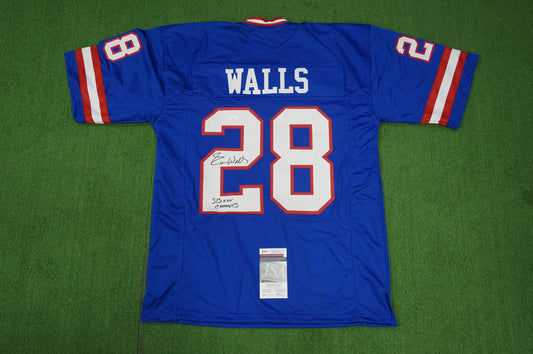 EVERSON WALLS NY Giants SIGNED JERSEY Cowboys XL w/SBXXV Champs JSA COA