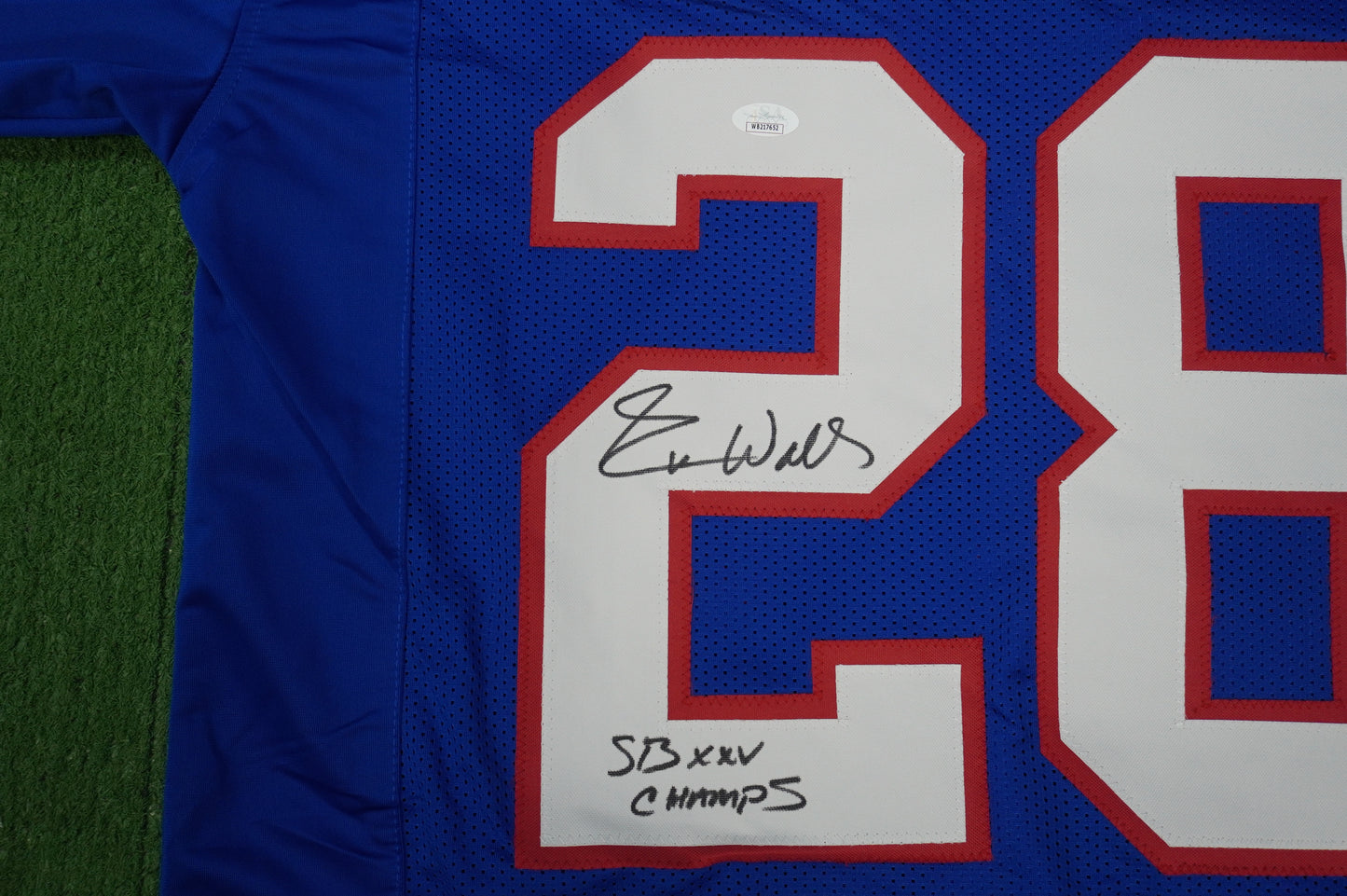 EVERSON WALLS NY Giants SIGNED JERSEY Cowboys XL w/SBXXV Champs JSA COA
