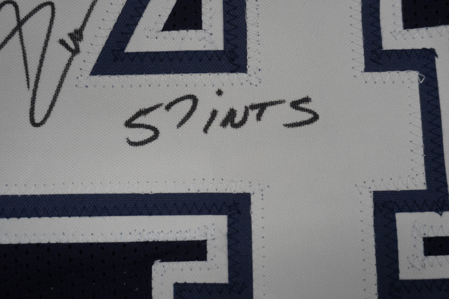 EVERSON WALLS DALLAS COWBOYS SIGNED BLUE JERSEY M Giants w/57 Ints JSA COA