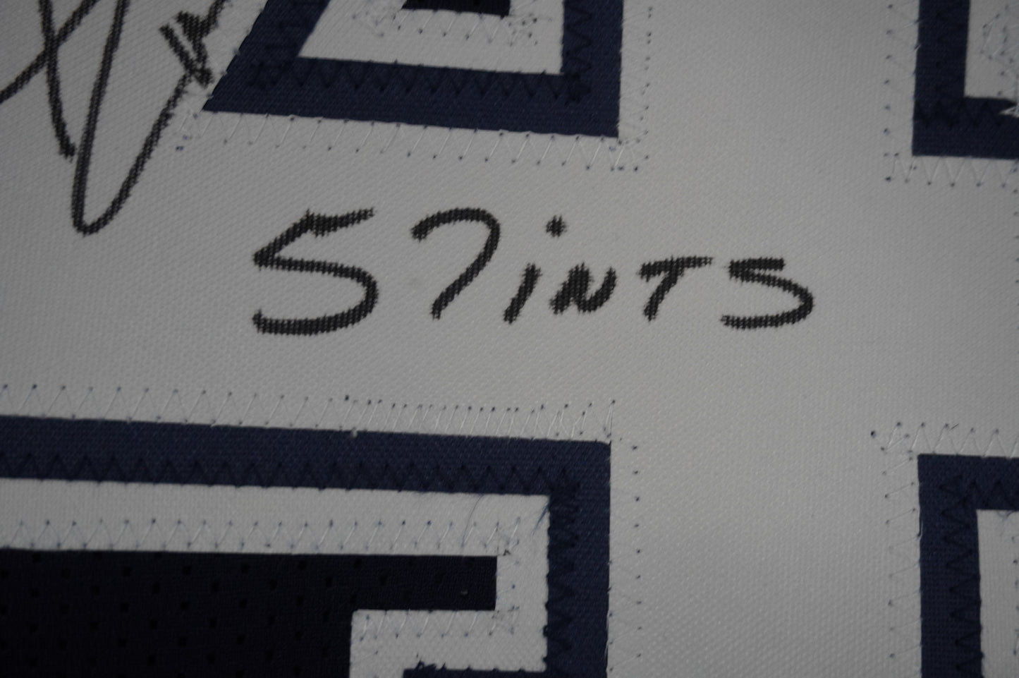 EVERSON WALLS DALLAS COWBOYS SIGNED BLUE JERSEY M Giants w/57 Ints JSA COA