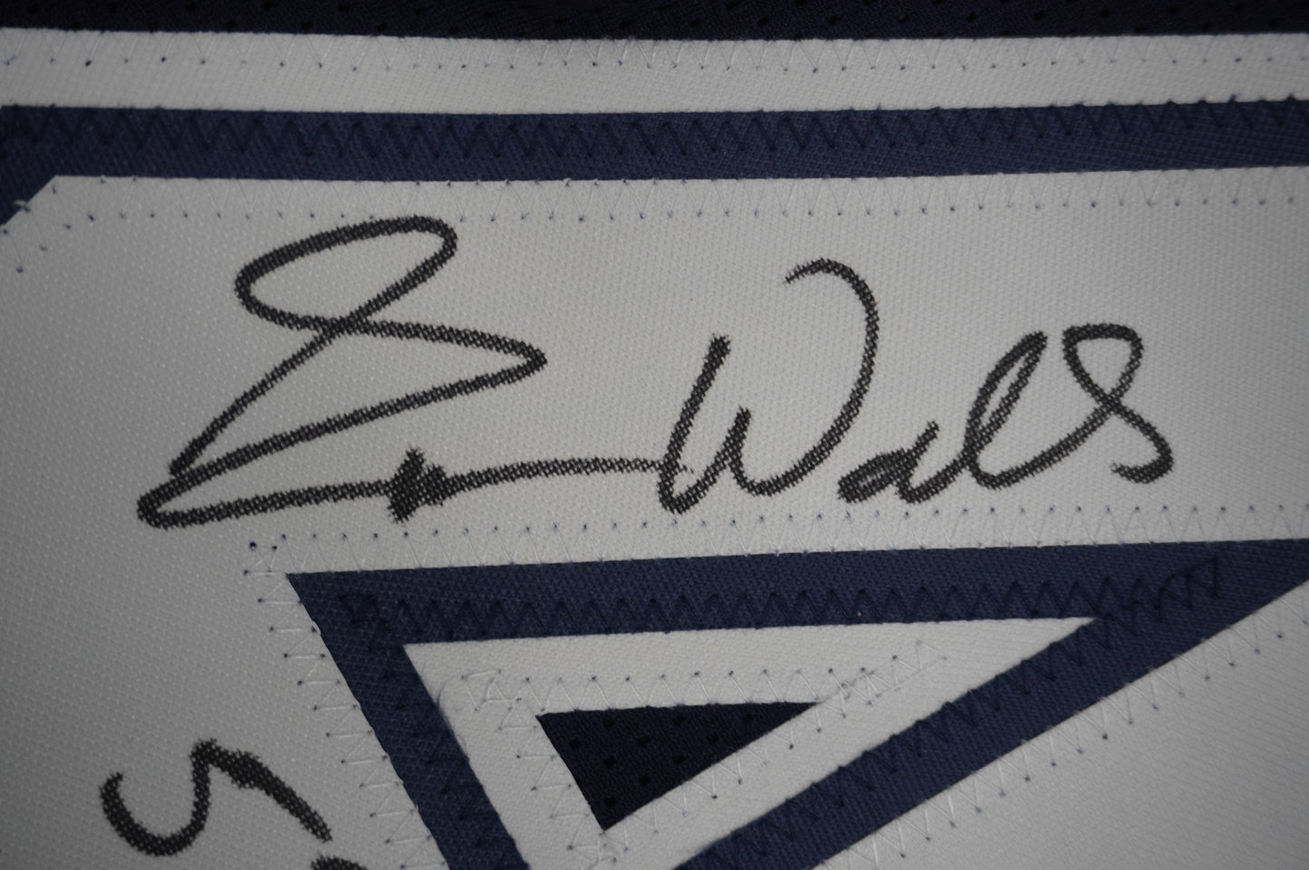 EVERSON WALLS DALLAS COWBOYS SIGNED BLUE JERSEY L Giants w/57 Ints JSA COA