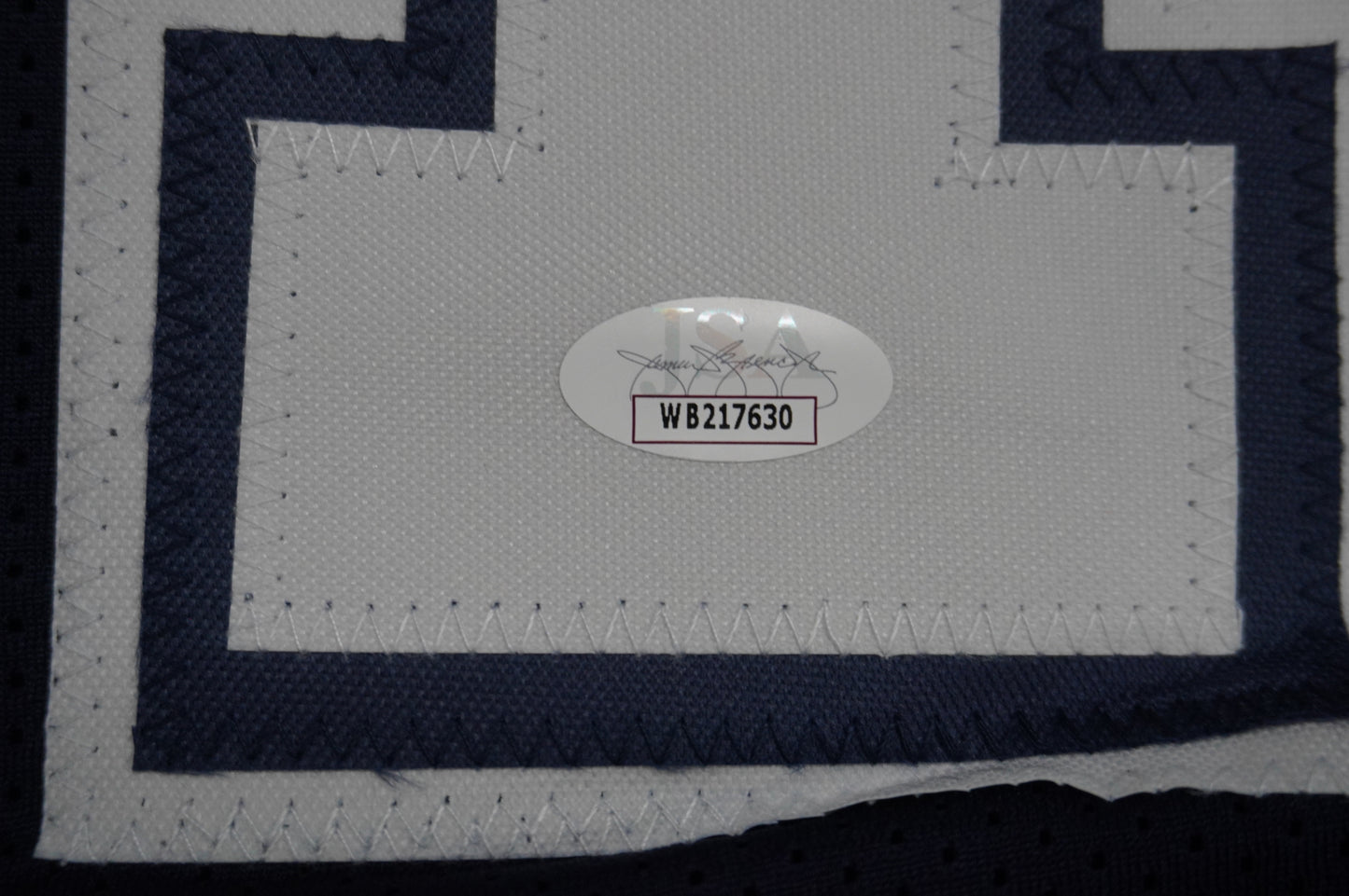 EVERSON WALLS DALLAS COWBOYS SIGNED BLUE JERSEY L Giants w/57 Ints JSA COA