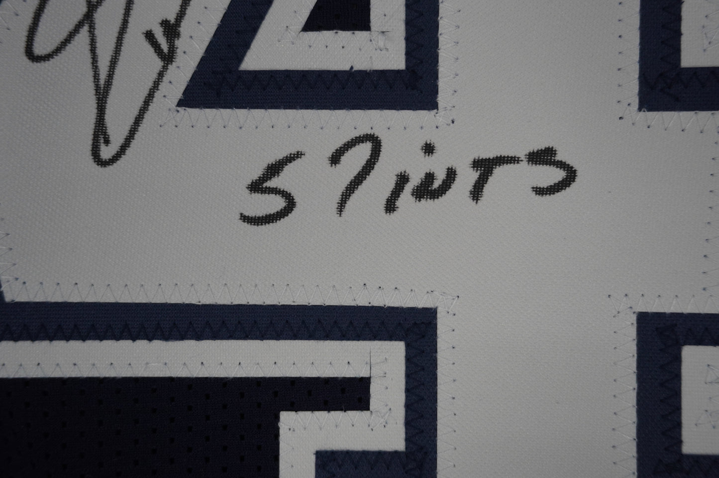 EVERSON WALLS DALLAS COWBOYS SIGNED BLUE JERSEY L Giants w/57 Ints JSA COA