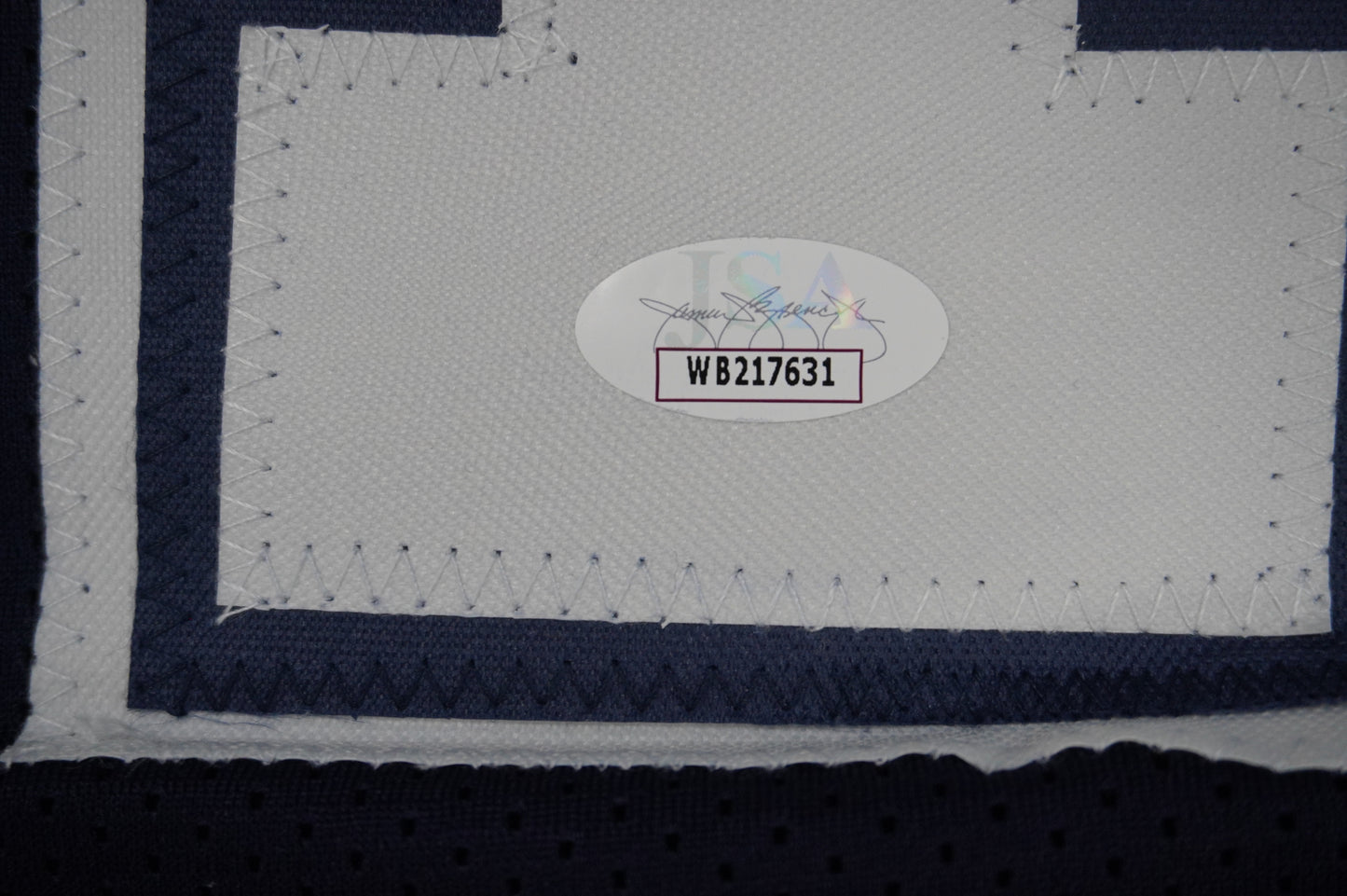 EVERSON WALLS DALLAS COWBOYS SIGNED BLUE JERSEY L Giants w/57 Ints JSA COA