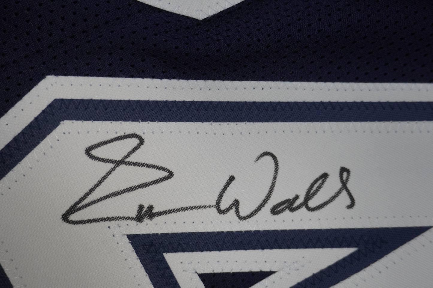 EVERSON WALLS DALLAS COWBOYS SIGNED BLUE JERSEY L Giants w/57 Ints JSA COA