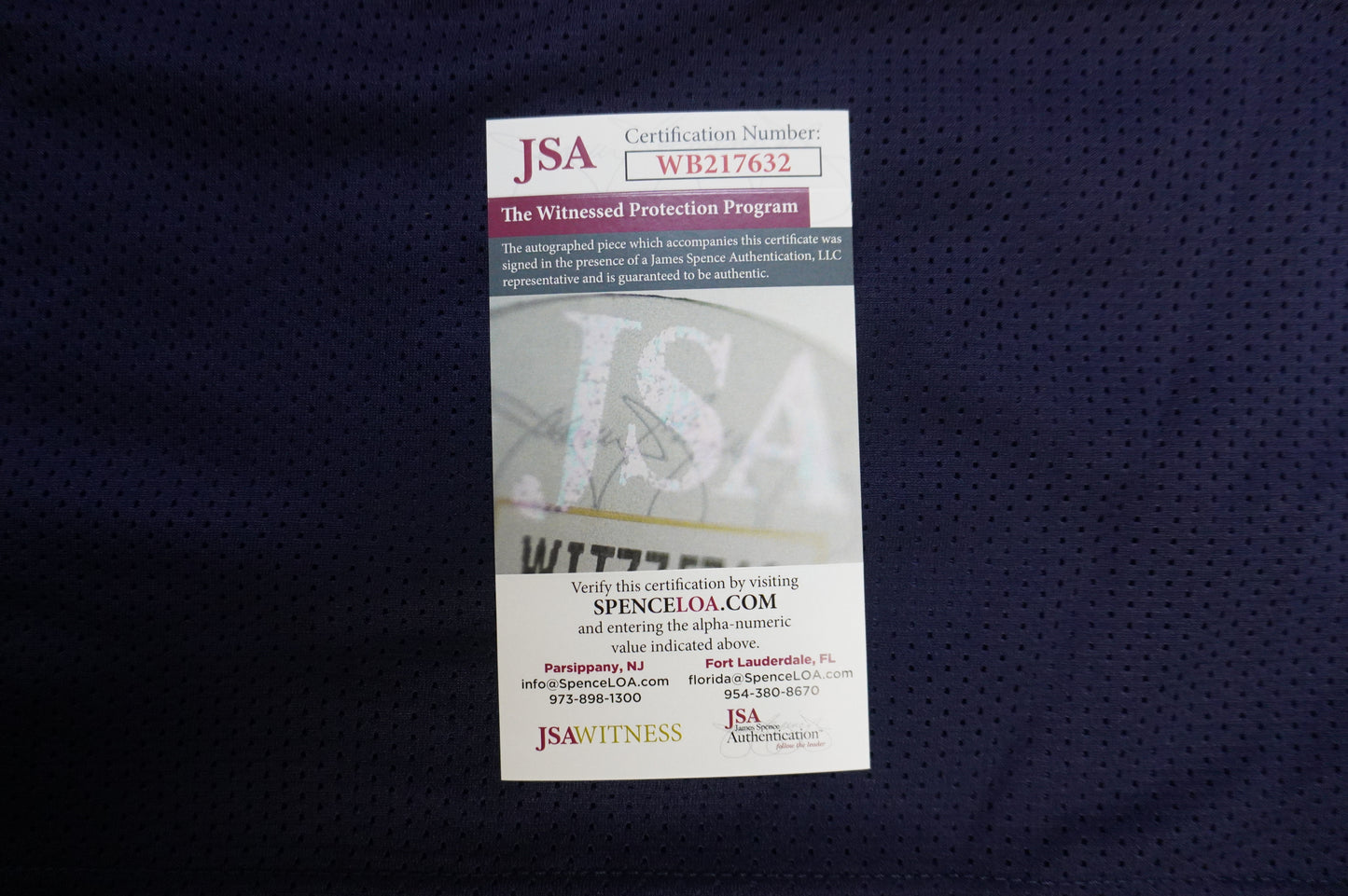 EVERSON WALLS DALLAS COWBOYS SIGNED BLUE JERSEY L Giants w/57 Ints JSA COA