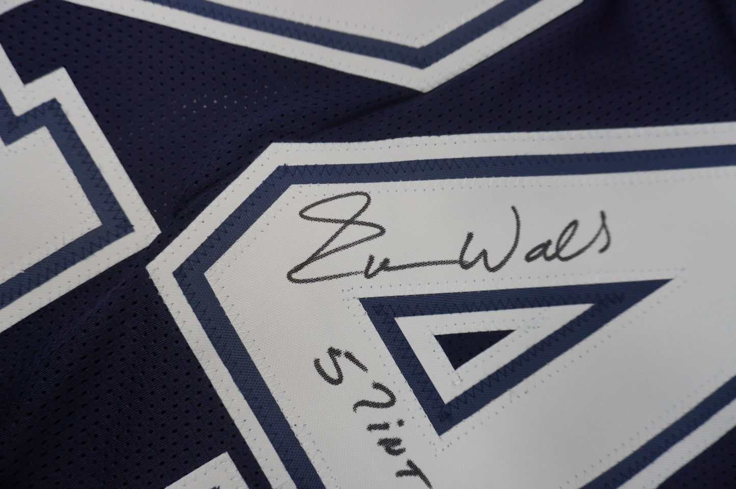 EVERSON WALLS DALLAS COWBOYS SIGNED BLUE JERSEY L Giants w/57 Ints JSA COA