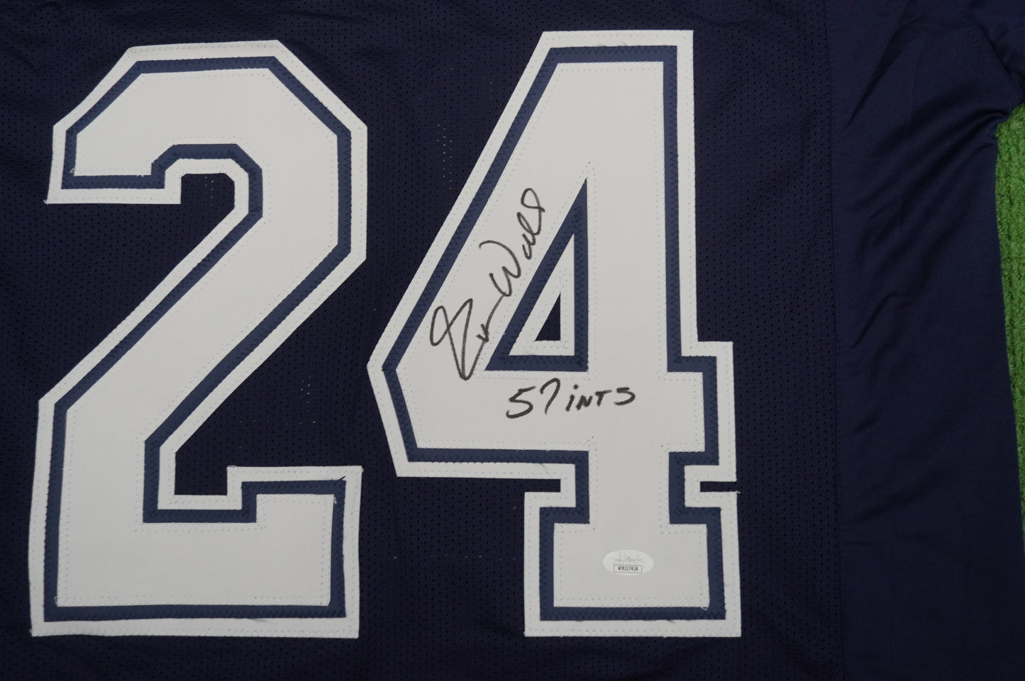 EVERSON WALLS DALLAS COWBOYS SIGNED BLUE JERSEY XL Giants w/57 Ints JSA COA