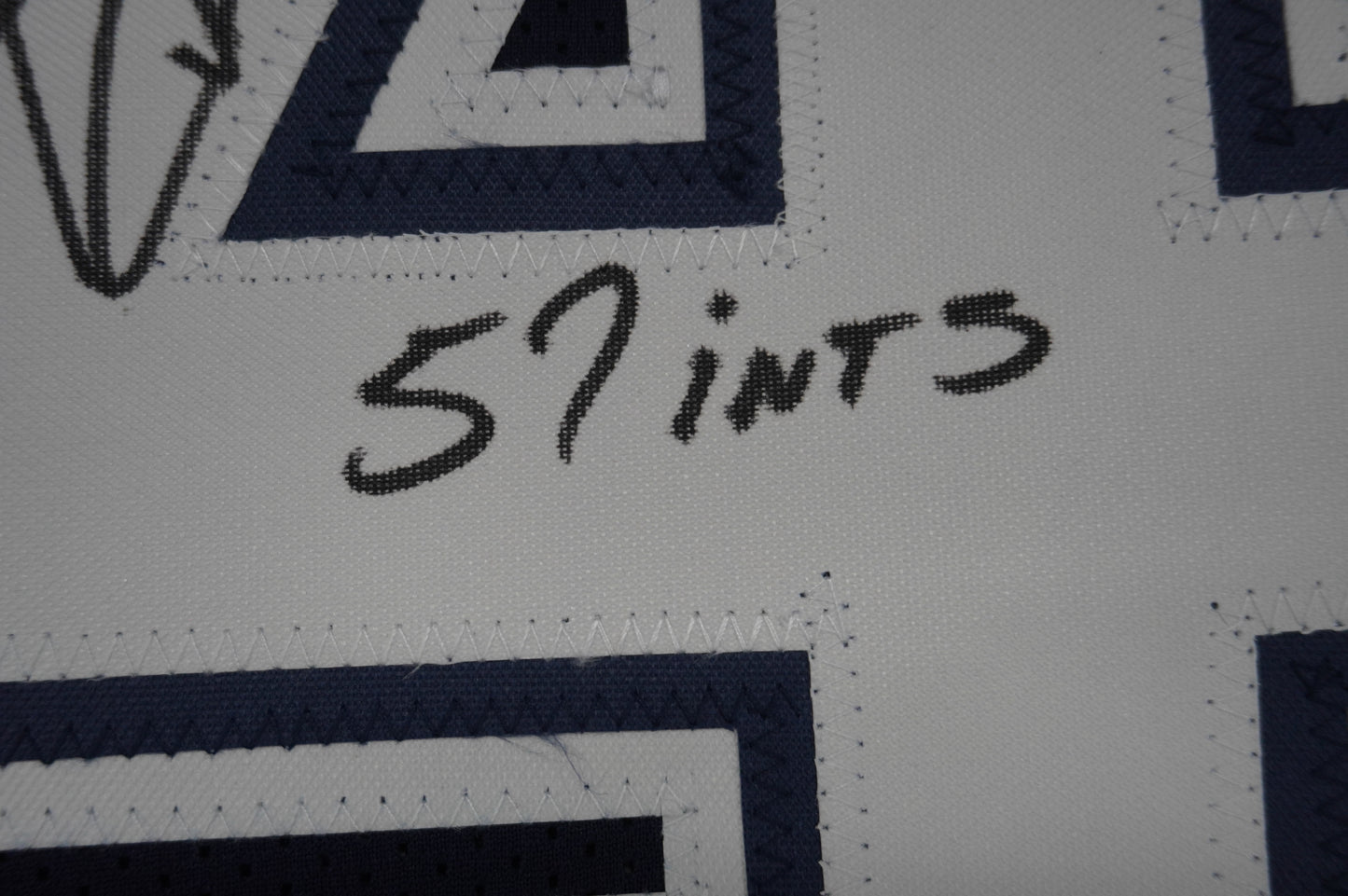 EVERSON WALLS DALLAS COWBOYS SIGNED BLUE JERSEY XL Giants w/57 Ints JSA COA