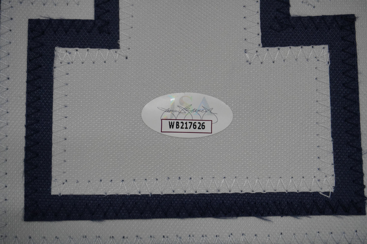 EVERSON WALLS DALLAS COWBOYS SIGNED BLUE JERSEY XL Giants w/57 Ints JSA COA