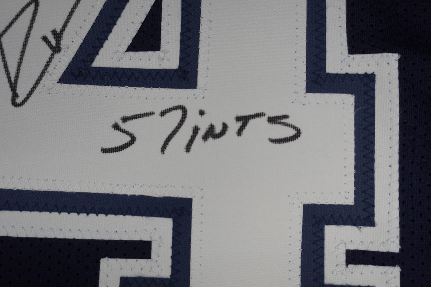 EVERSON WALLS DALLAS COWBOYS SIGNED BLUE JERSEY XL Giants w/57 Ints JSA COA