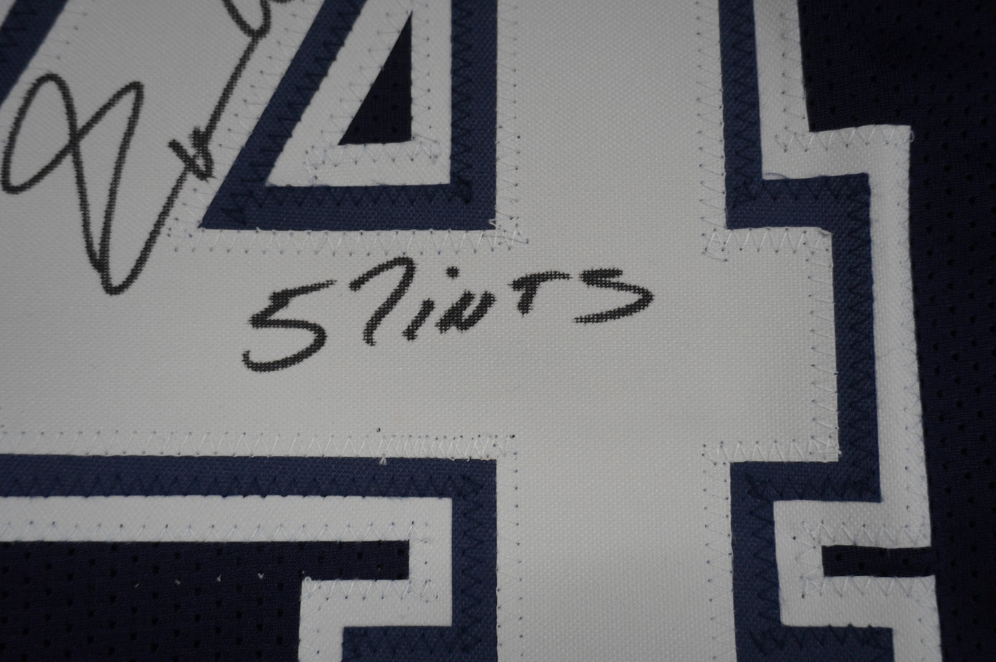 EVERSON WALLS DALLAS COWBOYS SIGNED BLUE JERSEY XL Giants w/57 Ints JSA COA